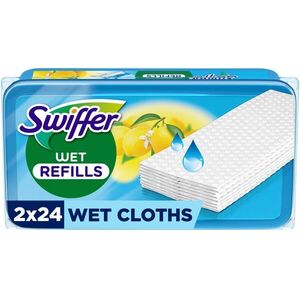 SWIFFER Sweeper nedves, tartalék törlőkendő, 48 darab, citromsárga kép