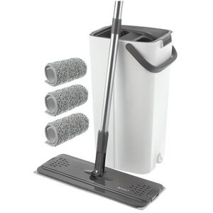 Ruhhy 27231 Kétkamrás felmosórongy 8, 5 l, 3× kendő, fehér-szürke kép