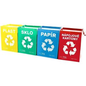 SIXTOL Táska szelektív hulladékhoz SORT EASY 4 CARTON, 30x30x40 cm, 4x36 l, 4 db kép