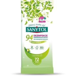 SANYTOL 94%-ban növényi eredetű fertőtlenítő kendő 36 db kép