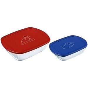PYREX 913S567/7645 Ételtároló doboz szett, téglalap alakú, 2 db kép