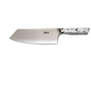 MaceMaker WHITE STONE CLEAVER SanMai damaszkuszi acél konyhakés kép
