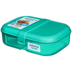 Sistema Háromrekeszes ételtároló doboz + joghurt tartó, 1, 1 l, mentazöld kép
