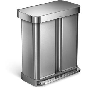Simplehuman, szelektív szemetes, pedálos, 58 l (34/24), csiszolt acél, FPP kép