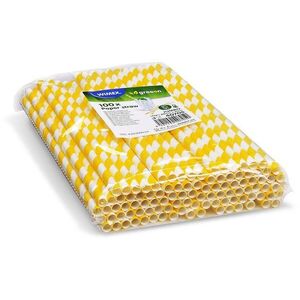 Wimex Spirál papír szívószál 8 × 25 cm, sárga - 100 darab kép