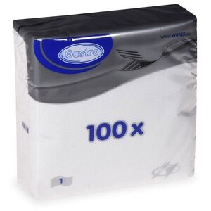Wimex - 1 rétegű szalvéta 30 × 30 cm, fehér - 100 darab kép