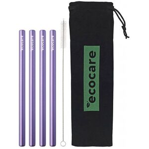 ECOCARE fém szívószálak, maxi lila, 4 darab kép
