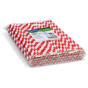 Wimex Papír szívószál Spirál 8 × 25 cm, piros - 100 darab kép