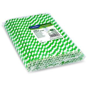 Wimex Papírszívószál spirál 8 × 25 cm, zöld - 100 darab kép