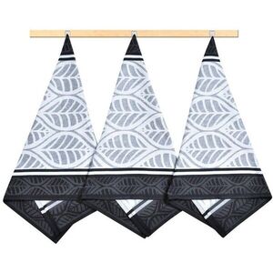 Bellatex 3 darabos konyharuha szett, 50 × 70 cm, 135 geometria, fekete kép