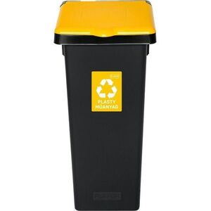 Igotrend Szelektív hulladékgyűjtő 53 L FLAP BIN, fekete/sárga kép