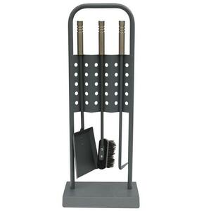 FOSHAN YARDKIT Kandalló tisztító szett, 4 részes 23×14×71 cm, ezüst/szürke kép