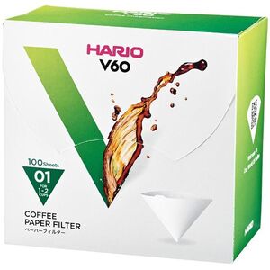 Hario V60-01 (VCF-01-100W) papír kávéfilter, fehér, 100 db, DOBOZ kép