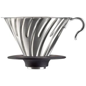 Hario Dripper V60-02, acél, szilikon alappal kép