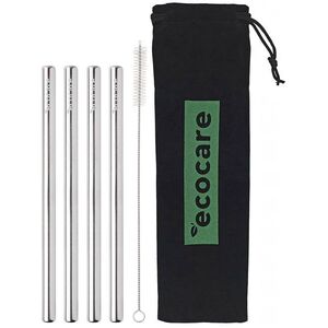 ECOCARE Fém szívószál szett Maxi 12 mm Ezüst 4 db kép