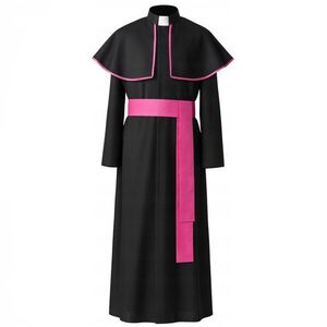 Ruhhy 26148 Püspök/pap karneváli jelmez, fekete-rózsaszín, XL/XXL kép
