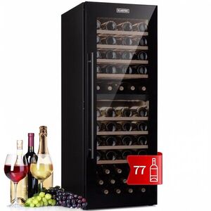 Klarstein Barossa 77 Duo, borhűtő, 191 liter, 2 zóna, 77 palack, érintőképernyős, LED, fekete kép