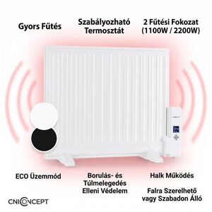 OneConcept Wallander, olajradiátor, 600 W, termosztát, olajfűtés, lapos design, fehér kép