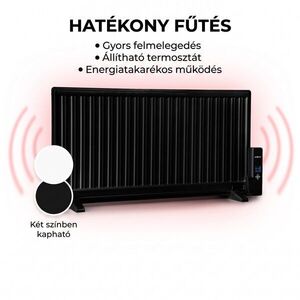 OneConcept Wallander, olajradiátor, 1000 W, termosztát, olajfűtés, lapos design, fekete kép