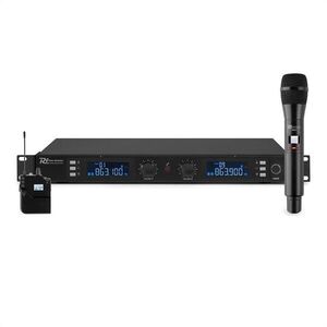 Power Dynamics PD632C 2X, 20-csatornás UHF vezeték nélküli mikrofon készlet, 1 x kézi / 1 x headset mikrofon kép