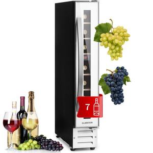 Klarstein Vinovilla 7 built-in Uno Quartz, beépített borhűtő, fehér üveg, rozsdamentes acél kép