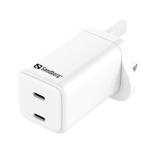 Sandberg hálózati töltő dupla USB-C PD65W UK kép