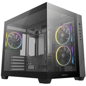 DeepCool Számítógépház - CG330 3F (fekete, ablakos, 3x12cm A-RGB, ... kép