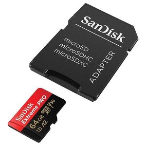 Sandisk 214503 MicroSDHC Extreme Pro kártya 64GB, 200MB/s C10, V3... kép