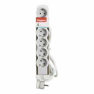 Legrand elosztósor standard 6x2p+f, 3 m vezetékkel, fehér-szürke 694565 kép