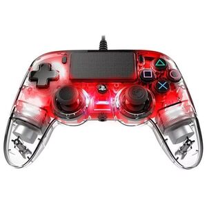 Nacon Illuminated Compact USB Gamepad Transparent/Piros PS4OFCPADCLRED kép