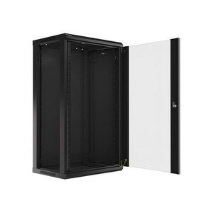 Lanberg Fali Rack Szekrény - 19'' 22U - Üvegajtó - Fekete kép