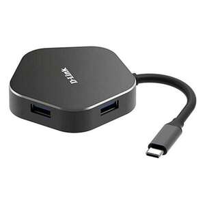 USB elosztó D-Link DUB-M420 Fekete Fekete/Ezüst színű Ezüst színű... kép