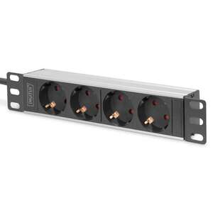 Digitus DN-95418 250V Elosztó 4 aljzatos 2m - Fekete kép