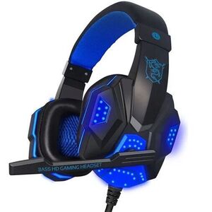 Retoo Gamer fejhallgató LED-es háttérvilágítással, Fekete-Kék kép
