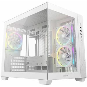 Deepcool ház micro atx cg330 3f wh, tápegység nélkül, fehér, üveg... kép