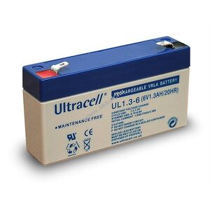 Ultracell UL UL1.3-6 6V 1, 3Ah Faston 4, 8mm VRLA ólomakkumulátor kép