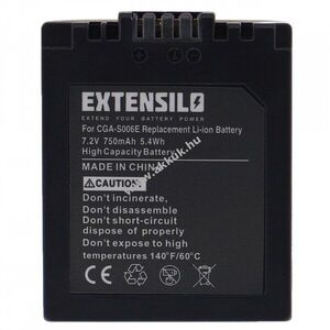 Helyettesítő EXTENSILO akku Panasonic típus CGA-S006 750mAh kép