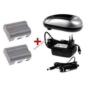 2db Helyettesítő akku + 1db Akkutöltő Nikon típus EN-EL3e szett kép