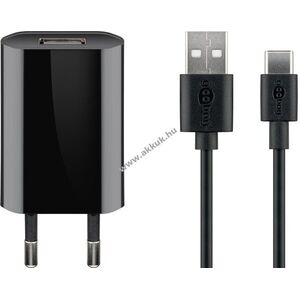 Goobay 5W USB-C hálózati töltőkészlet 1m USB-C kábel fekete kép