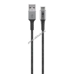 Goobay Textile Cable USB-C-USB-A textilkábel fém csatlakozókkal 2m 15W 3A spacegrau/ezüst kép