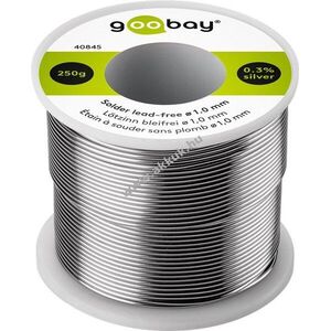 Goobay Essential ólommentes forraszdrót 1, 0mm 250g 99% ón 0, 3% ezüst 0, 7% réz 2, 5% fluxanyag kép