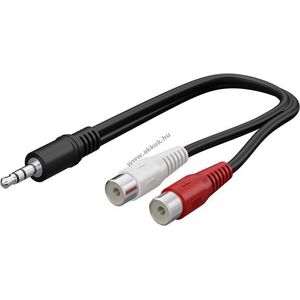 Goobay audio adapterkábel 3, 5mm jack dugó - 2x RCA (cinch) aljzat (sztereó) 0, 2m kép