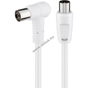 Goobay derékszögű antennakábel 80dB dupla árnyékolás Koax csatlakozó > Koax aljzat 90° 1, 5m kép