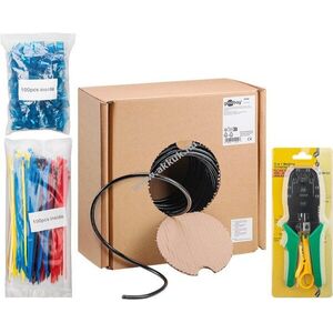 Goobay CAT-6A kültéri U/UTP hálózati kábel szett 100m AWG24/1 CU dupla PE külső köpeny kép