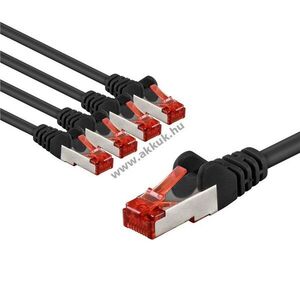 Goobay CAT6 S/FTP (PiMF) patch kábel 5m fekete 5db/csomag CU LSZH kép