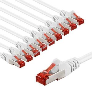 Goobay CAT-6 S/FTP (PiMF) patchkábel 1m fehér 10db/csomag CU LSZH kép