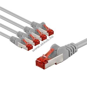 Goobay CAT-6 patchkábel S/FTP (PiMF) 2m szürke 5db/csomag rézvezető (CU) LSZH kép