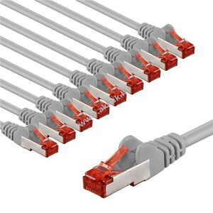 Goobay CAT 6 S/FTP (PiMF) patchkábel 3m szürke 10db/csomag CU LSZH kép