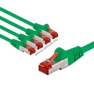 Goobay CAT6 S/FTP (PiMF) patchkábel 3m zöld 5db/csomag CU LSZH kép