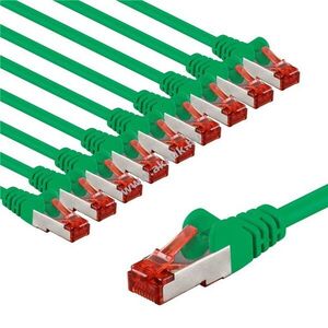 Goobay CAT 6 patch kábel S/FTP (PiMF) 3m zöld 10db/csomag CU LSZH kép
